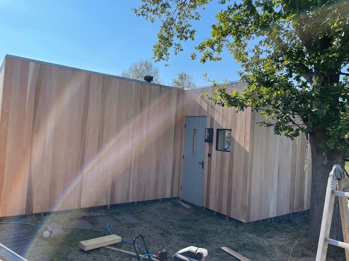 Timber facade cladding, outbuilding, Watergang